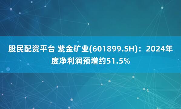 股民配资平台 紫金矿业(601899.SH)：2024年度净利润预增约51.5%